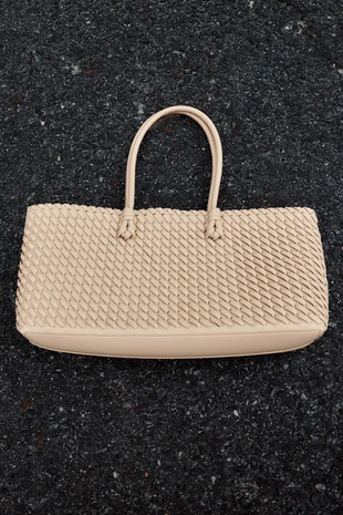 Удлиненная плетеная сумка-шопер