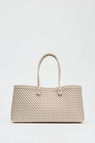 Удлиненная плетеная сумка-шопер