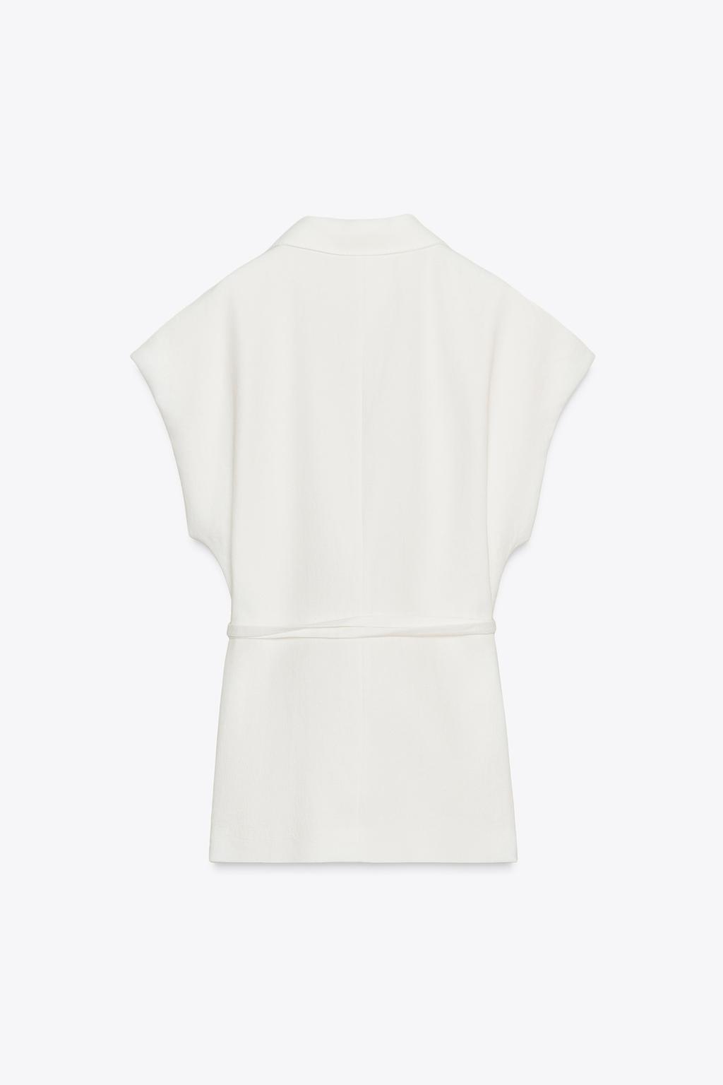 ДВУБОРТНЫЙ ЖИЛЕТ ИЗ СМЕСОВОГО ЛЬНА — ZW COLLECTION
