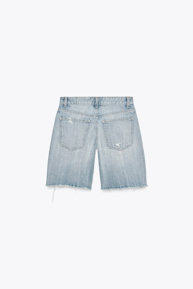 Джинсовые бермуды zara средней посадки trf