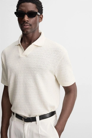 Поло JACQUARD с геометрическим узором- Заказать в России