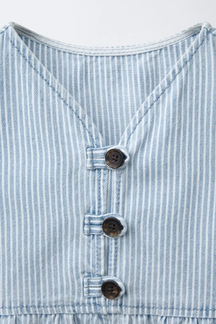 Платье в полоску из твила- Заказать в России