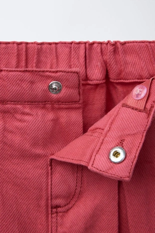 Red | 4433/527/600 - Zara Юбка-шорты из твила со складками