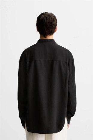 Рубашка из вискозы и льна с лентой- Заказать в России