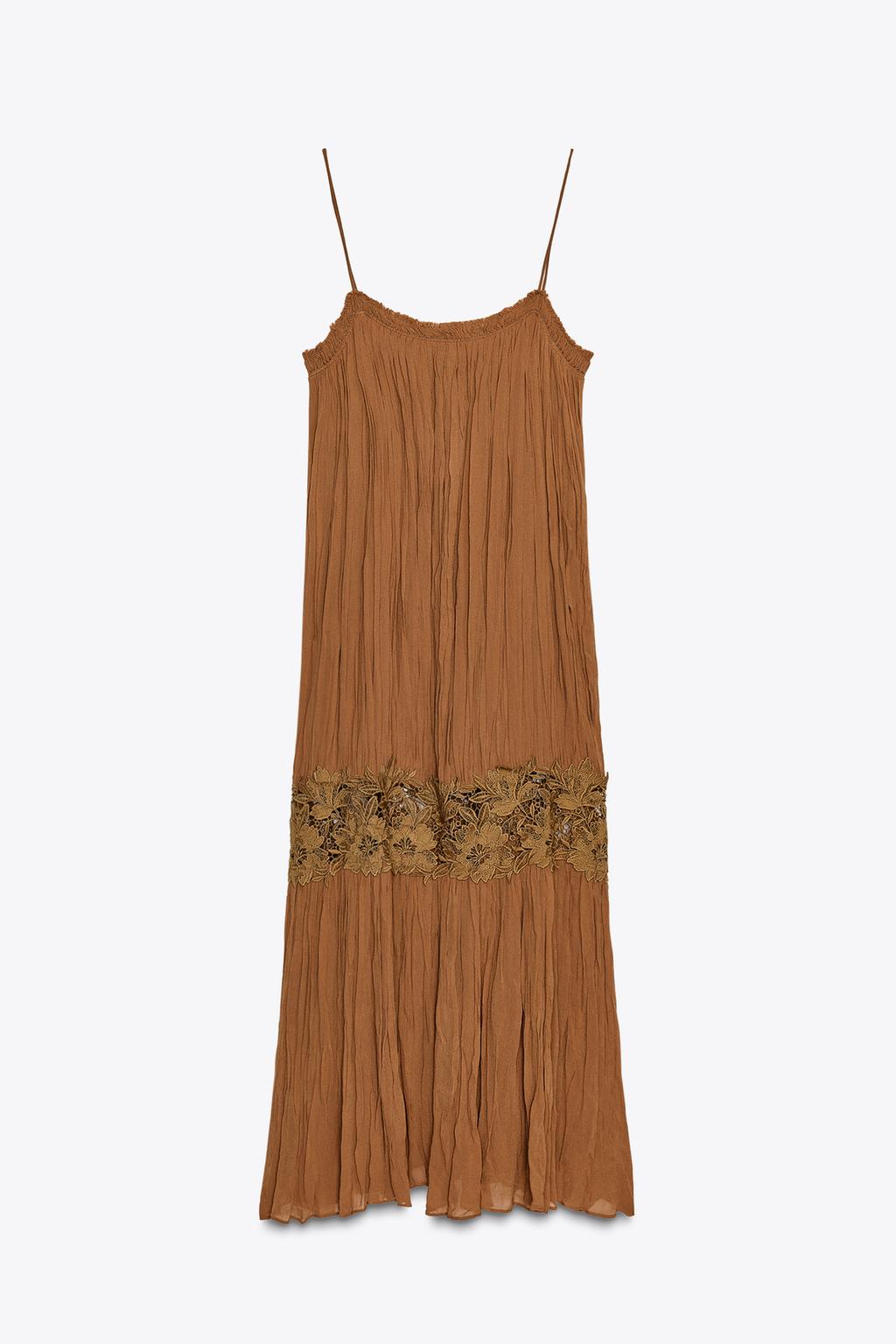 ЖАТОЕ ПЛАТЬЕ С ВЫШИВКОЙ — ZW COLLECTION