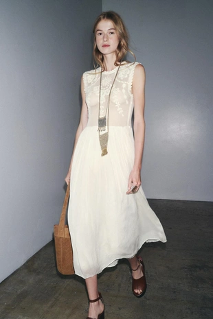 Комбинированное платье с вышивкой — ZW COLLECTION- Заказать в России