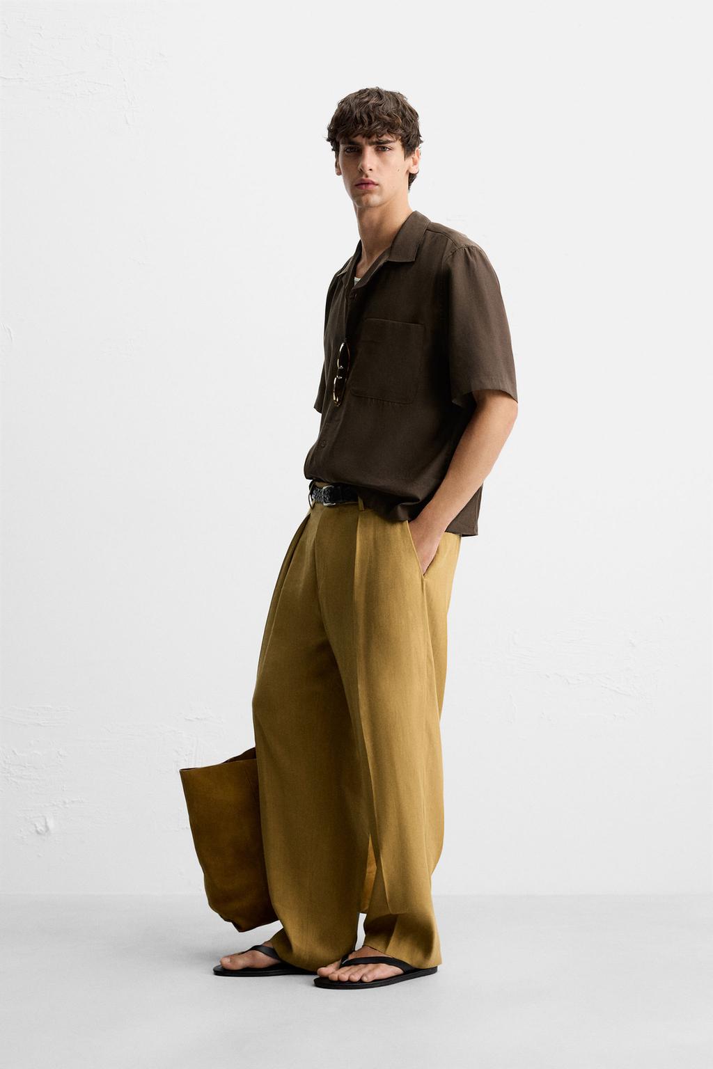 РУБАШКА RELAXED FIT ИЗ СТРУЯЩЕЙСЯ ТКАНИ