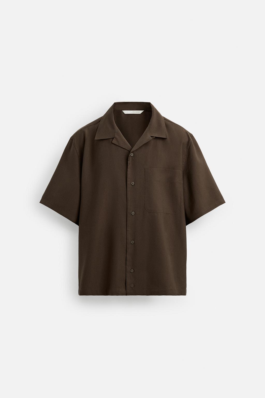РУБАШКА RELAXED FIT ИЗ СТРУЯЩЕЙСЯ ТКАНИ