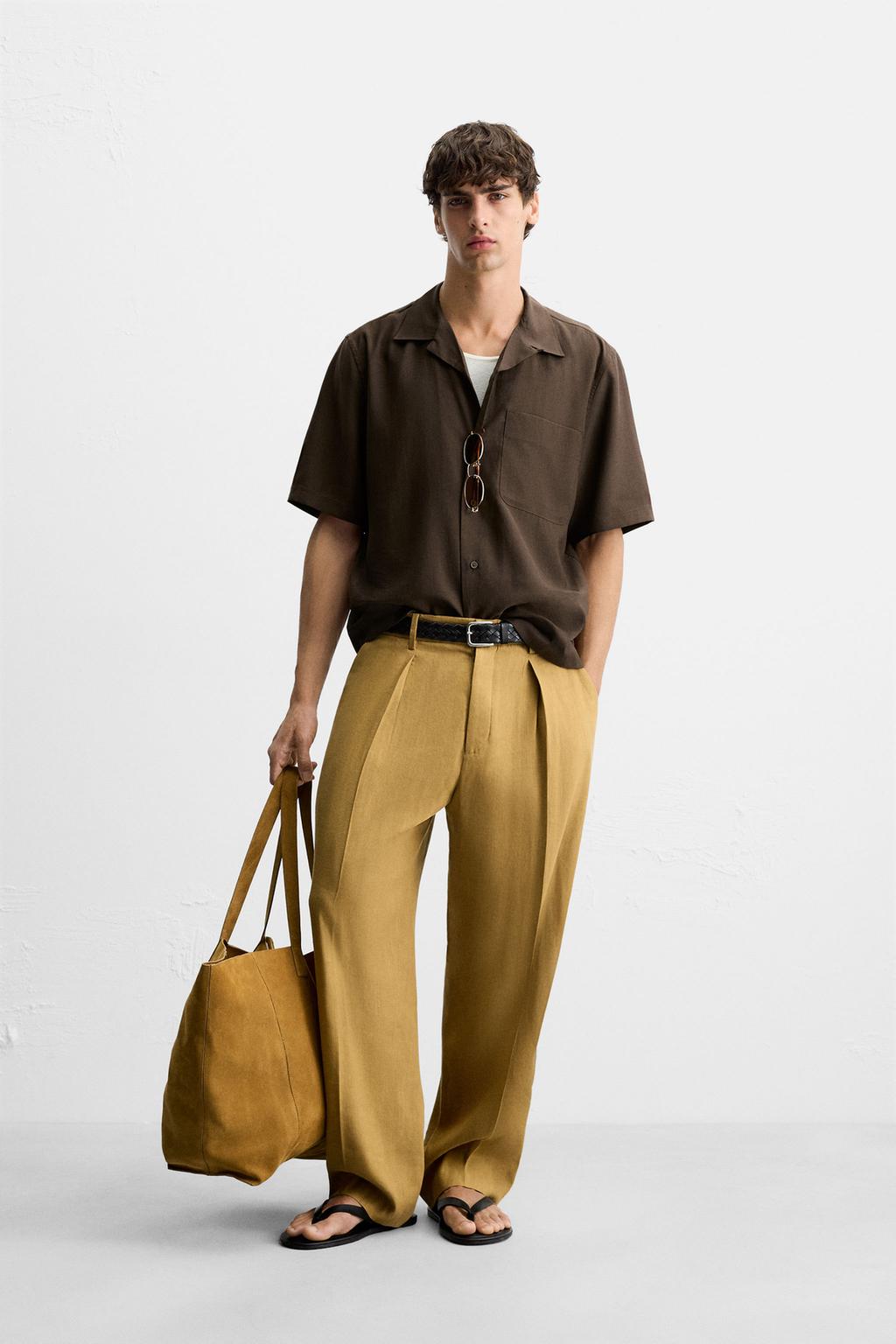 РУБАШКА RELAXED FIT ИЗ СТРУЯЩЕЙСЯ ТКАНИ