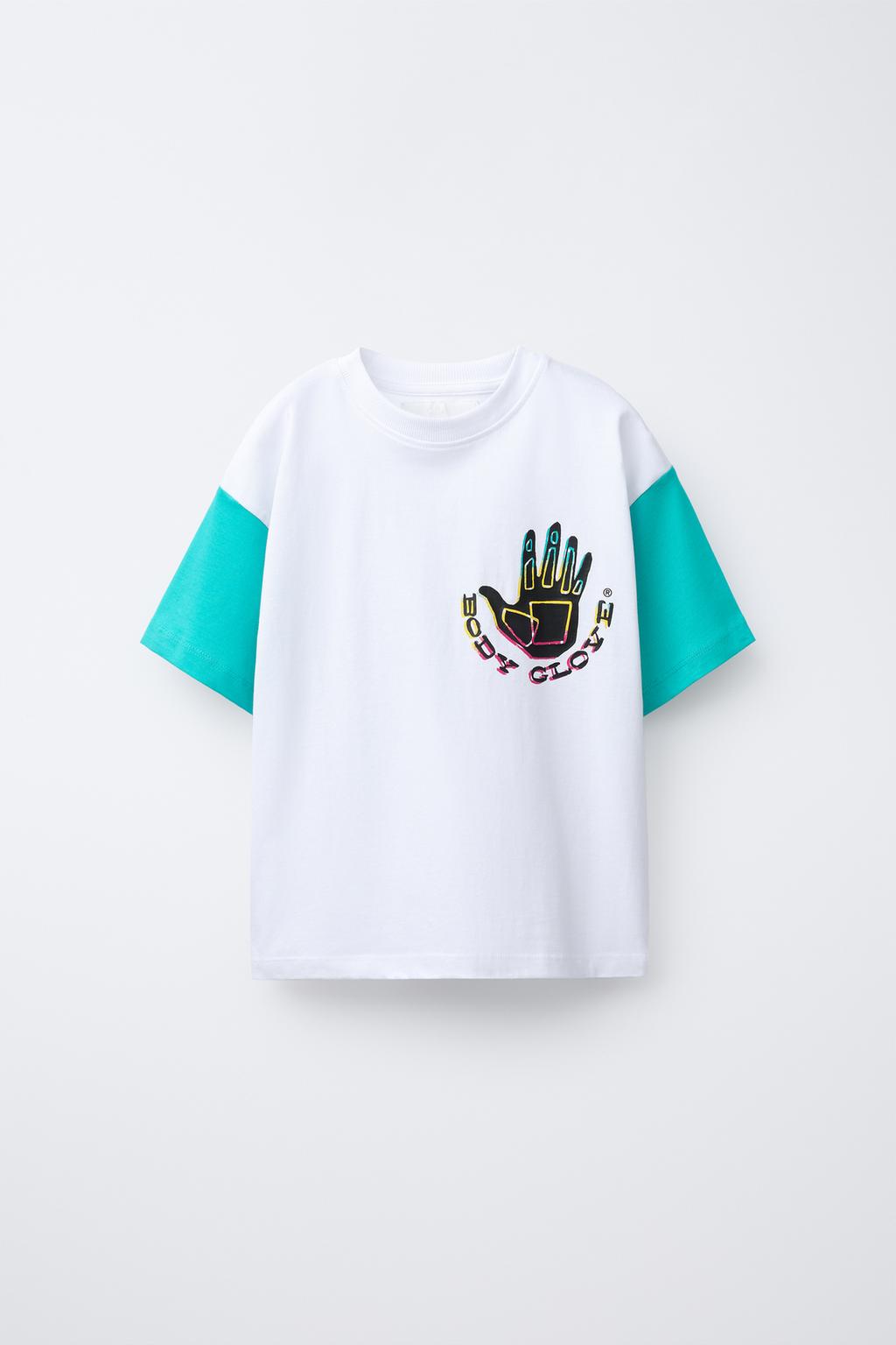 ФУТБОЛКА С КОНТРАСТНЫМИ РУКАВАМИ ZARA X BODY GLOVE ®
