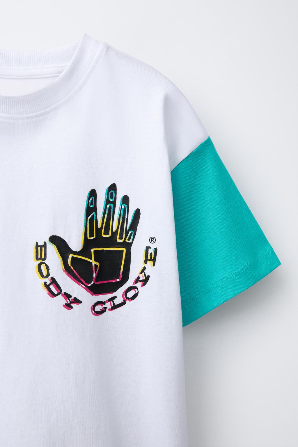 ФУТБОЛКА С КОНТРАСТНЫМИ РУКАВАМИ ZARA X BODY GLOVE ®