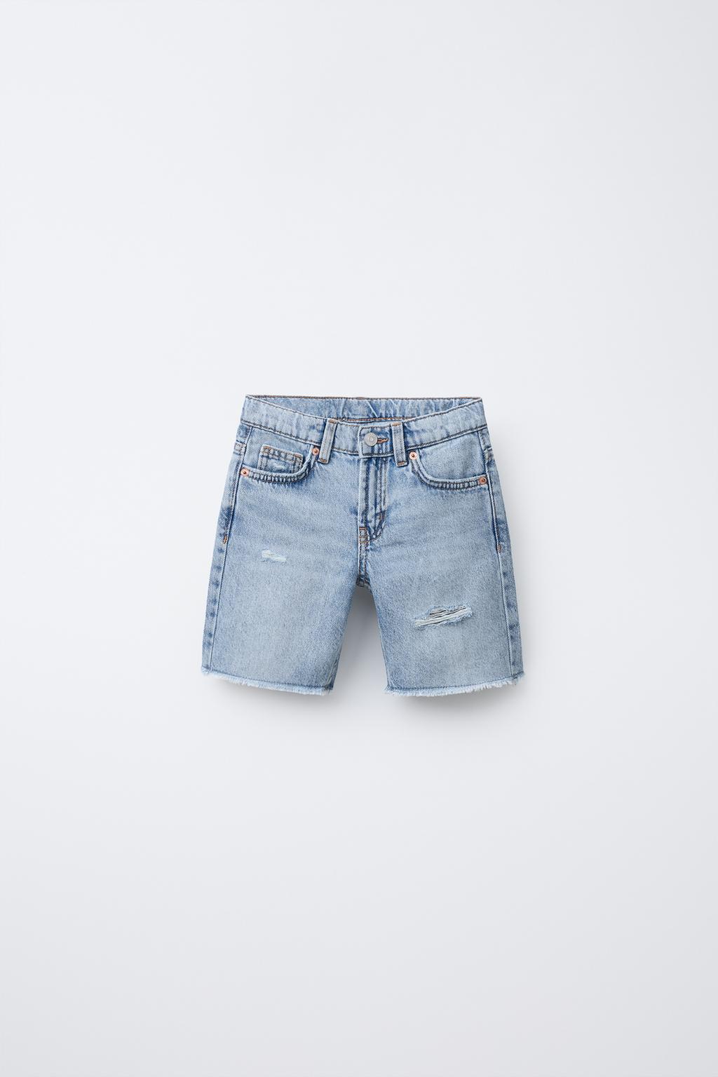 ДЖИНСОВЫЕ ПРЯМЫЕ ШОРТЫ-БЕРМУДЫ С РАЗРЕЗАМИ ZARA X BODY GLOVE ®