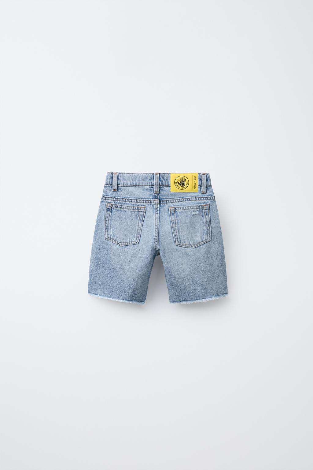 ДЖИНСОВЫЕ ПРЯМЫЕ ШОРТЫ-БЕРМУДЫ С РАЗРЕЗАМИ ZARA X BODY GLOVE ®