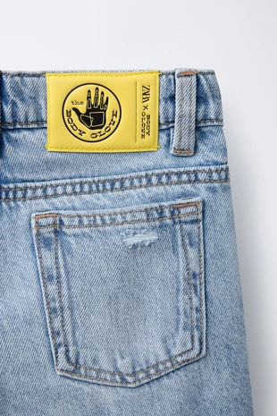 Джинсовые прямые шорты-бермуды с разрезами ZARA X BODY GLOVE ®- Заказать в России