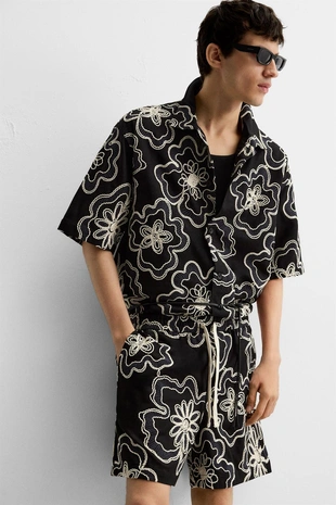 Шорты с рельефной вышивкой- Заказать в России