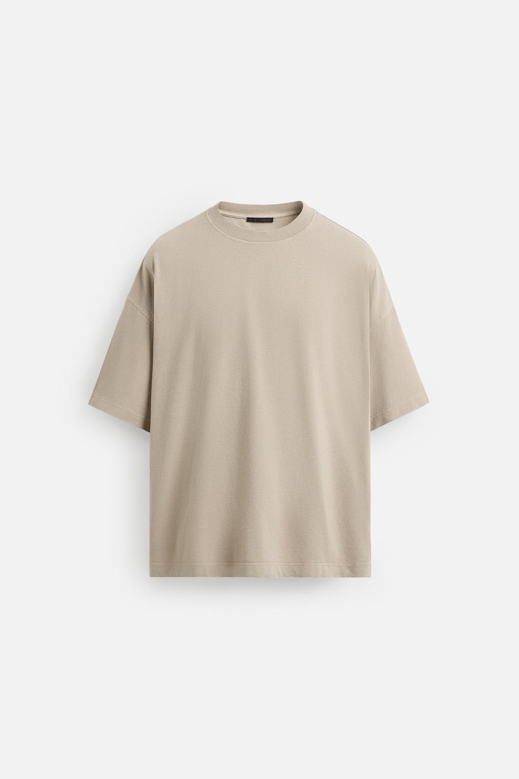 ФУТБОЛКА BOXY FIT С ЭФФЕКТОМ ПОТЕРТОСТИ ИЗ ЛЕГКОЙ ТКАНИ