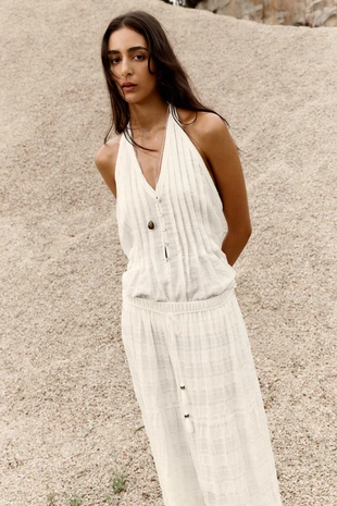 Топ с горловиной халтер и открытой спиной- Заказать в России