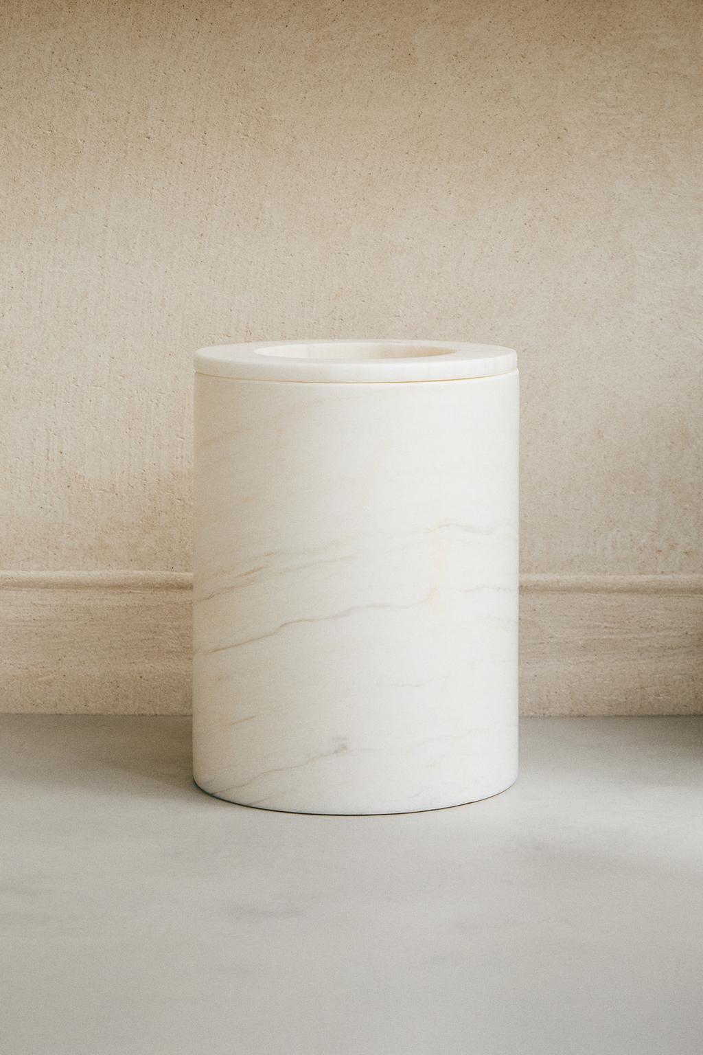 Мусорное ведро для ванной комнаты white marble