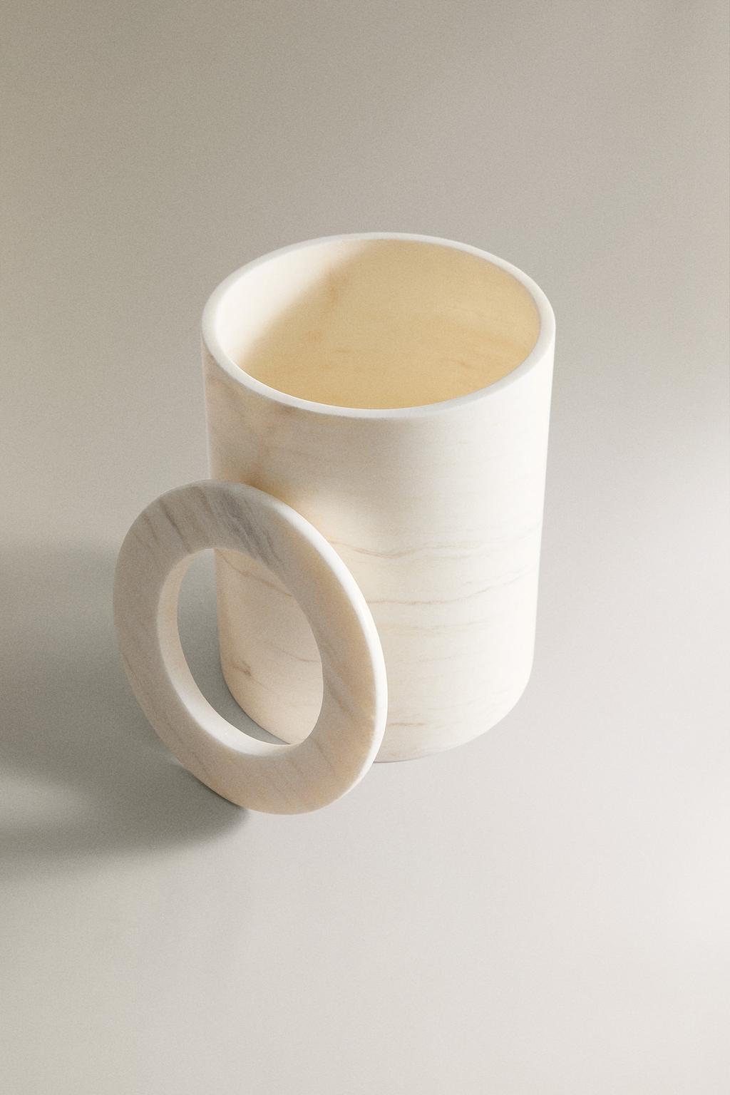 Мусорное ведро для ванной комнаты white marble