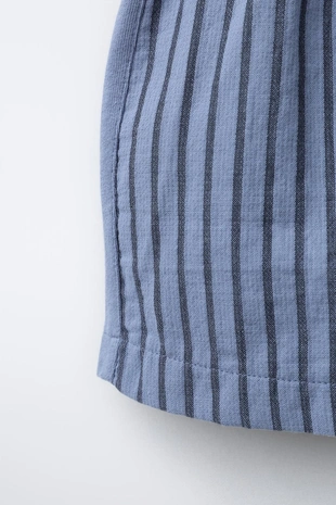 Комбинированные прямые шорты-бермуды в полоску- Заказать в России