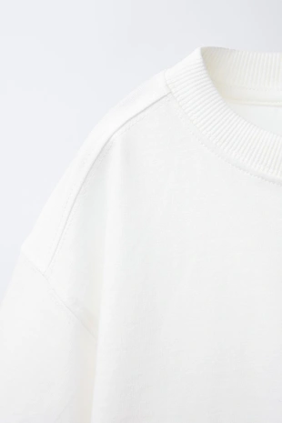 White | 4456/520/250 - Zara Однотонная футболка с карманом