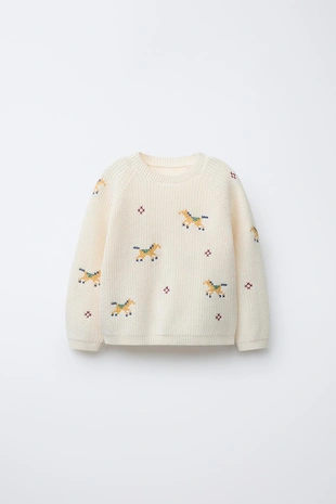 Трикотажный джемпер с вышивкой крестиком- Заказать в России