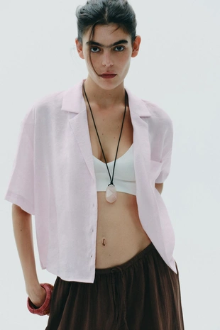 Рубашка струящегося кроя с карманом