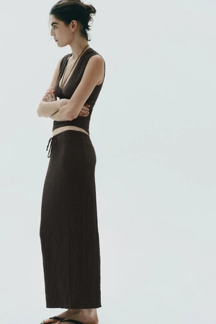 Юбка миди с текстурой- Заказать в России