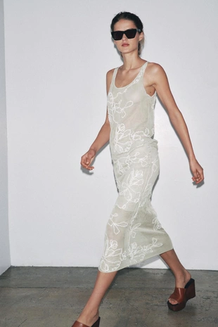 Полупрозрачная юбка с текстурной вязкой- Заказать в России