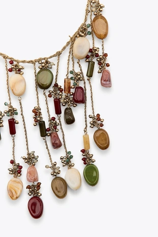 Каскадное ожерелье с камнями- Заказать в России