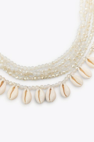 Ожерелье с ракушками и блестками- Заказать в России