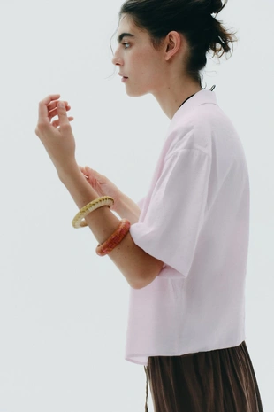 Набор из 4 браслетов из дерева и рафии- Заказать в России