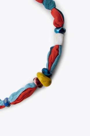 Хлопковый шарф с бусинами- Заказать в России