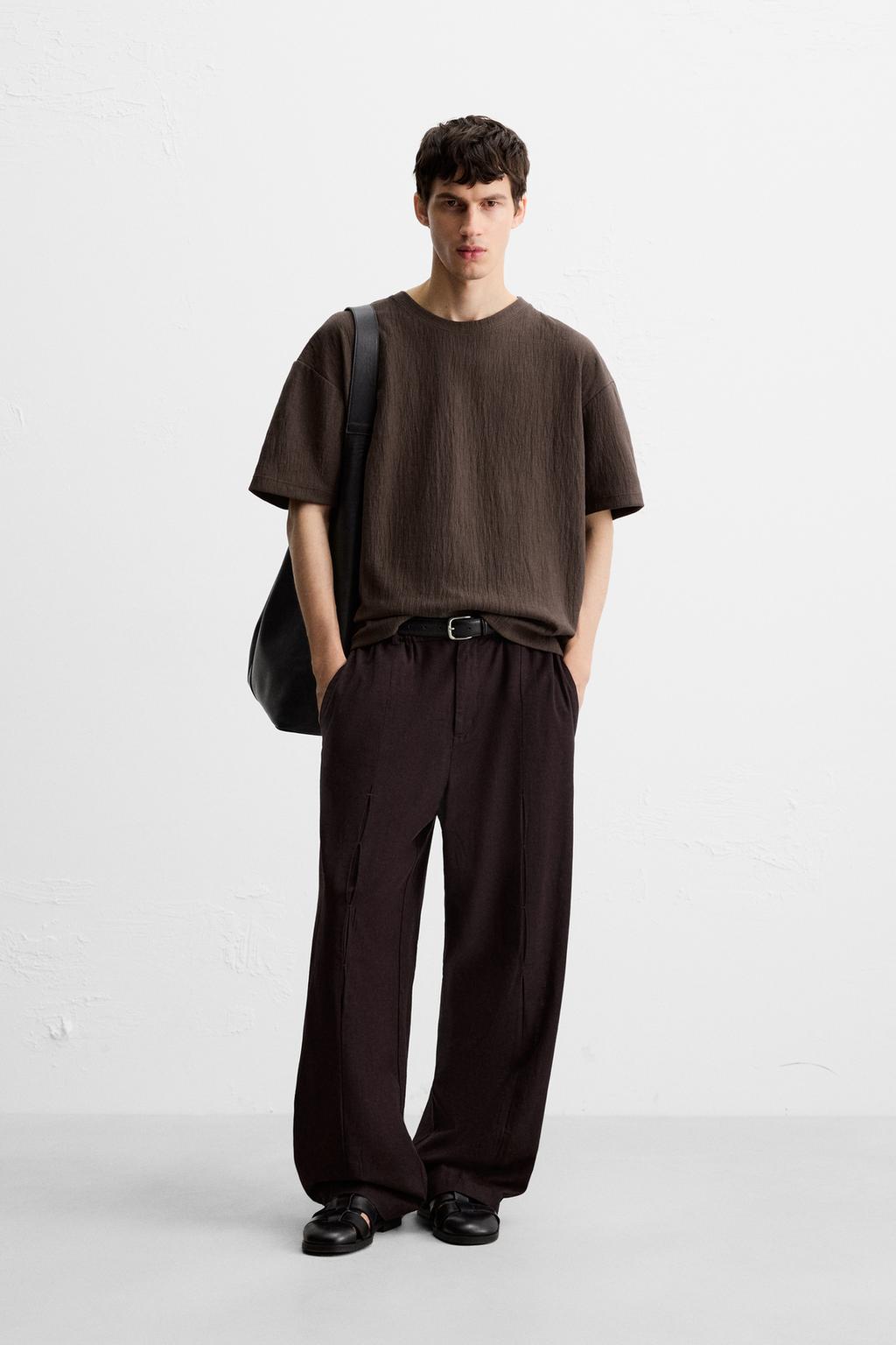 ФУТБОЛКА RELAXED FIT ИЗ РЕЛЬЕФНОЙ ТКАНИ