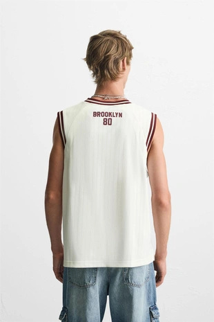 Комбинированная майка в стиле VARSITY- Заказать в России