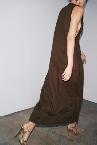 Платье миди из смесового льна — ZW COLLECTION- Заказать в России