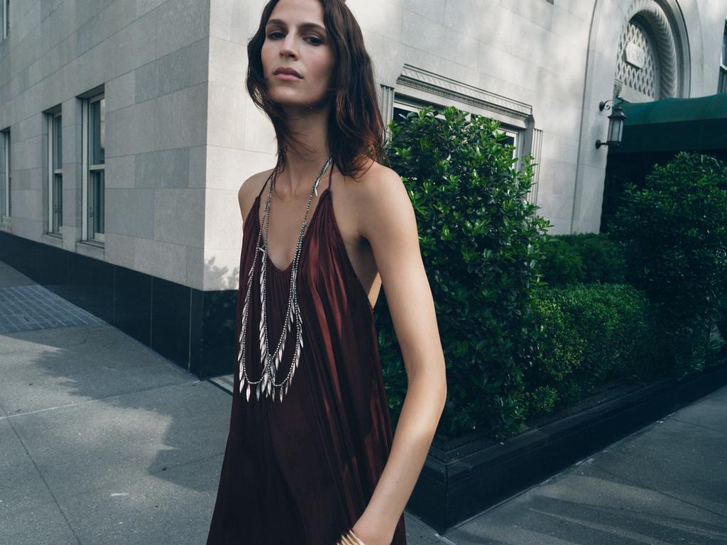 ДЛИННОЕ АТЛАСНОЕ ПЛАТЬЕ ZW COLLECTION
