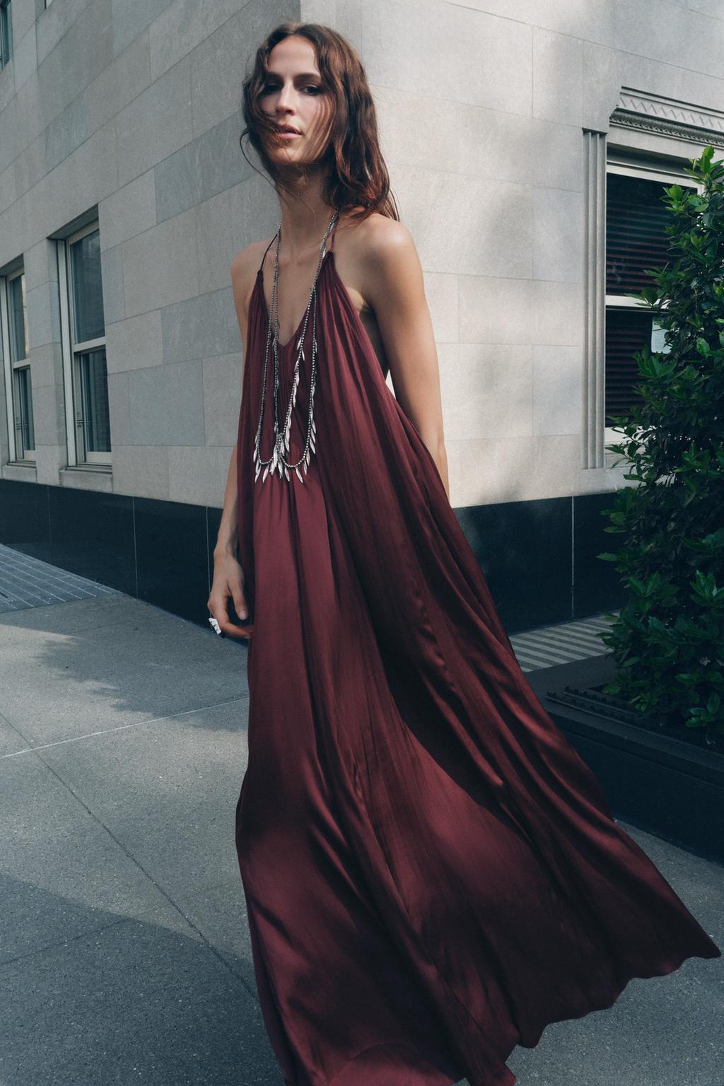 ДЛИННОЕ АТЛАСНОЕ ПЛАТЬЕ ZW COLLECTION