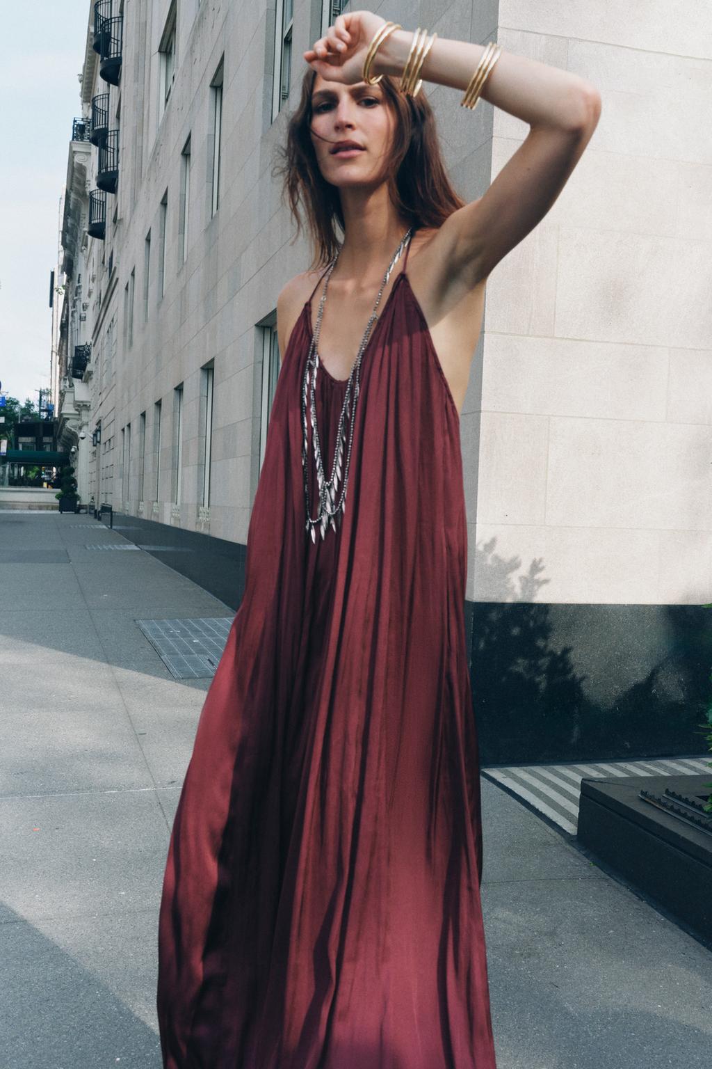 ДЛИННОЕ АТЛАСНОЕ ПЛАТЬЕ ZW COLLECTION