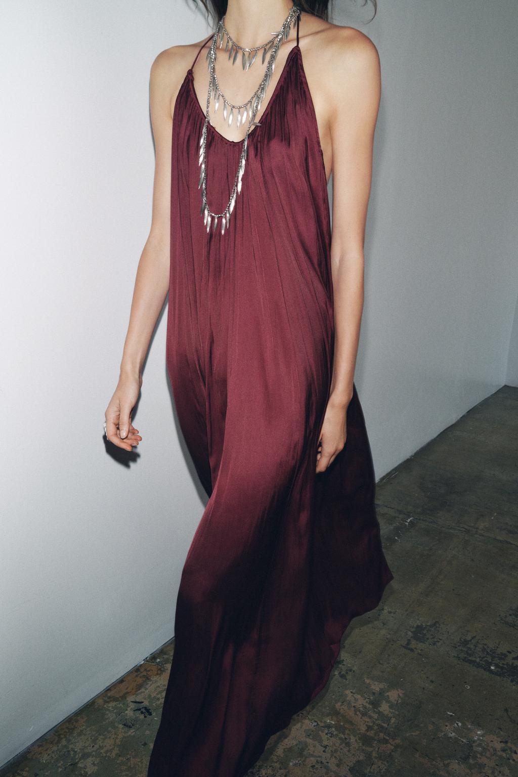 ДЛИННОЕ АТЛАСНОЕ ПЛАТЬЕ ZW COLLECTION