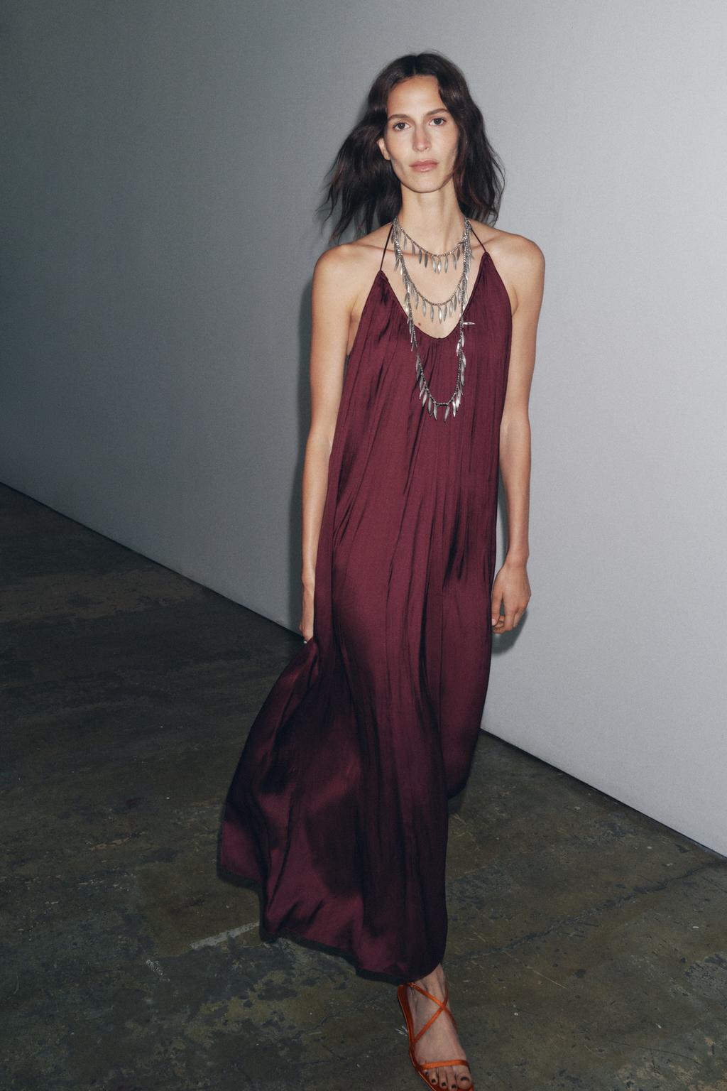 ДЛИННОЕ АТЛАСНОЕ ПЛАТЬЕ ZW COLLECTION