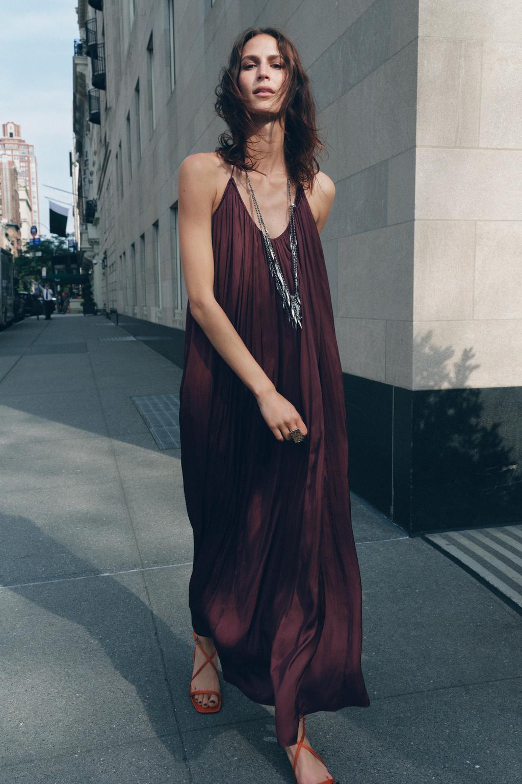ДЛИННОЕ АТЛАСНОЕ ПЛАТЬЕ ZW COLLECTION