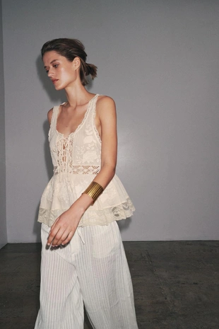 Романтичный топ с вышивкой — ZW COLLECTION- Заказать в России