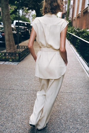 Прямые брюки из льна- Заказать в России