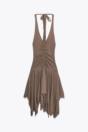 Платье-халтер асимметричного кроя- Заказать в России