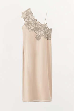 Платье асимметричного кроя с отделкой крючком — LIMITED EDITION- Заказать в России