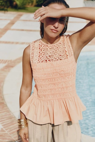 Топ с резинками и орюшами- Заказать в России