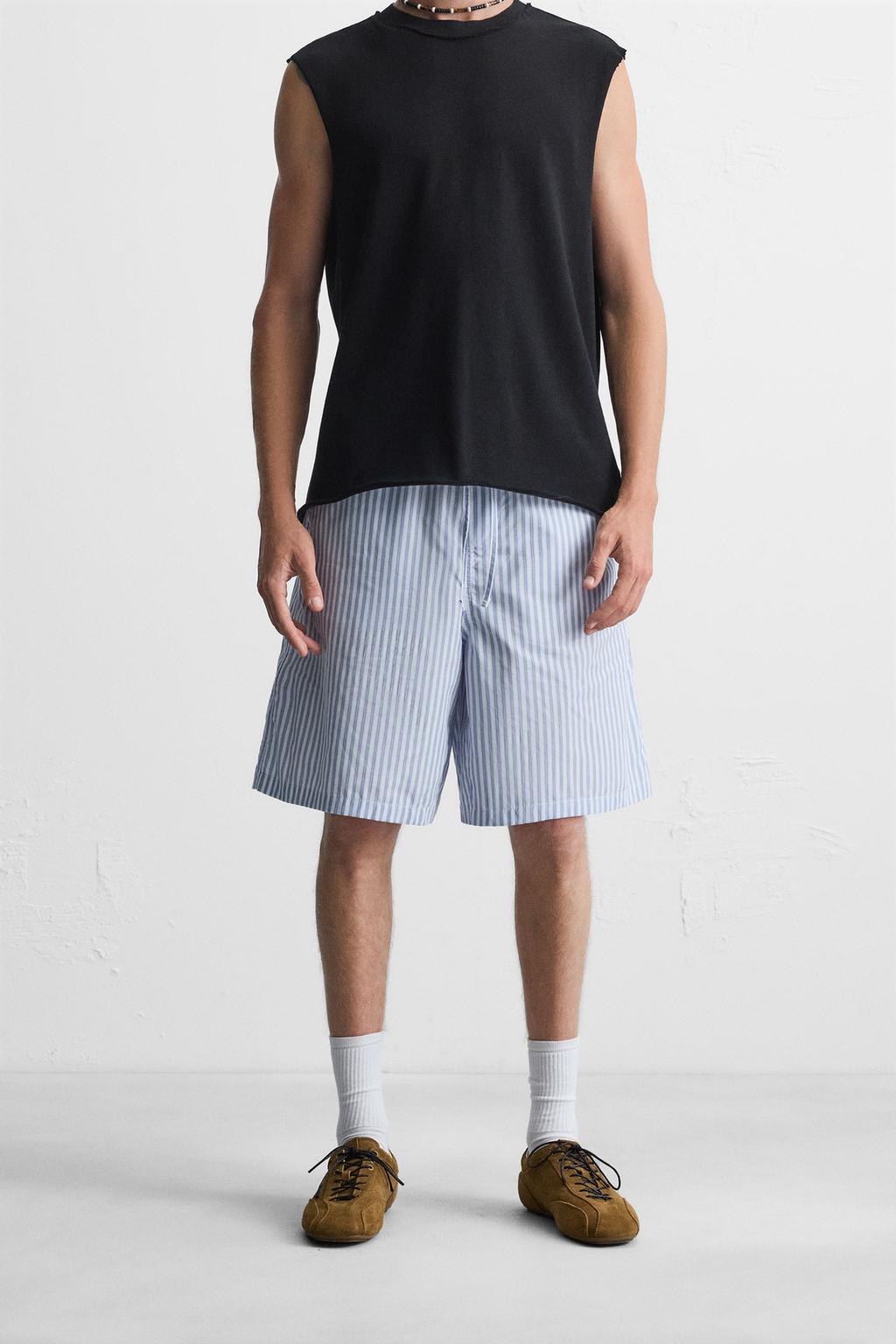 ШОРТЫ RELAXED FIT В ПОЛОСКУ