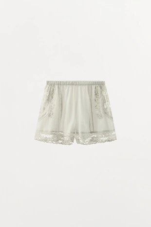 Шорты с кружевом и вышивкой, лимитированная серия- Заказать в России