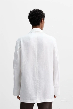 White | 5681/181/250 - Zara Блейзер свободного кроя из льна